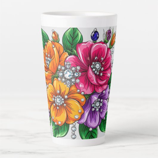 Farbige Blumenbouquet Milchtasse (Vorderseite)