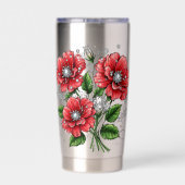 Farbige Blumenbouquet Thermobecher (Rückseite)