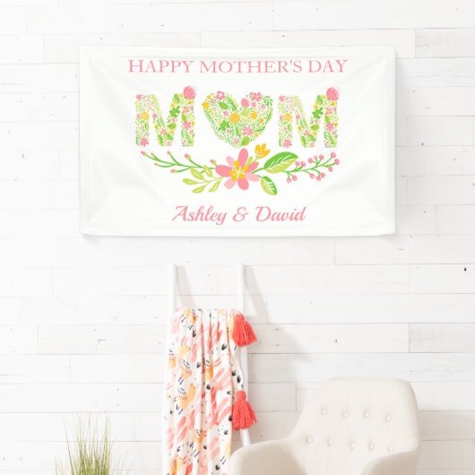 Farbige Blumenbriefe Banner (Insitu)