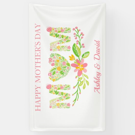 Farbige Blumenbriefe Banner (Vertikal)