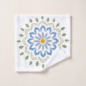 Farbige Blumendesigns Badhandtuch Set (Waschlappen)