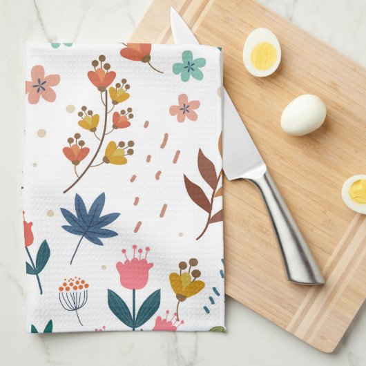 Farbige Blumendrucke Geschirrtuch (Viertel Falte)