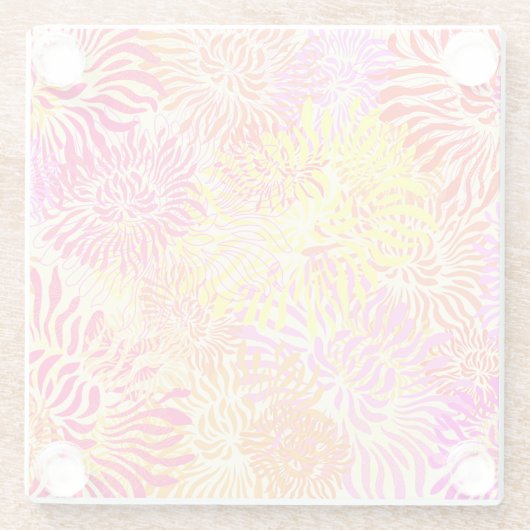 Farbige Blumendrucke Glasuntersetzer (Rückseite)