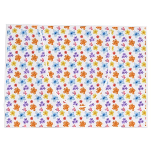 Farbige Blumendrucke Große Geschenktüte (Rückseite)