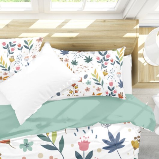 Farbige Blumendrucke Kissenbezug