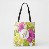 Farbige Blumendrucke mit Monogramm Tasche (Vorderseite)