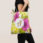 Farbige Blumendrucke mit Monogramm Tasche (Von Nahem)