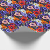 Farbige Blumenfelder Geschenkpapier (Ecke)