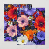 Farbige Blumenfelder Postkarte (Vorne/Hinten)