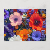 Farbige Blumenfelder Postkarte (Rückseite)