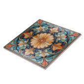 Farbige Blumenfolie Pat#8 Blue Apricot ID1078 Fliese (Seite)