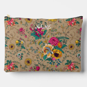Farbige, blumengeschmückte botanische Drucktasche Zubehörtasche