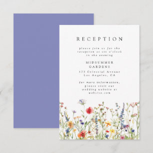 Farbige Blumenhochzeitsempfang-Einschlusskarte Begleitkarte