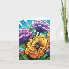 Farbige Blumenkarte  Karte
