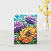 Farbige Blumenkarte  Karte (Gelbe Blume)