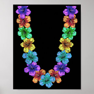 Farbige Blumenkette Tropischer Sommerurlaub Poster