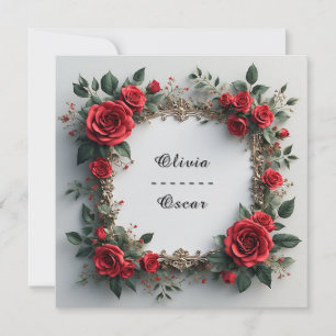 Farbige Blumenkranz Hochzeit Dankeskarte