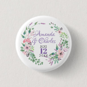 Farbige Blumenkränze Button