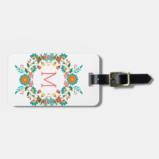 Farbige Blumenkränze Gepäckanhänger (Vorderseite horizontal)