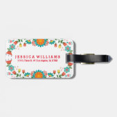 Farbige Blumenkränze Gepäckanhänger (Rückseite horizontal)