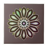 FARBIGE BLUMENKUNST GESCHENK TOCHTER MUTTER CHEFIN FLIESE (Vorderseite)