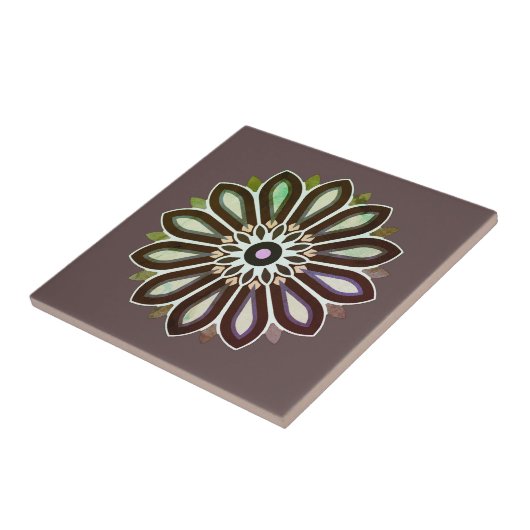 FARBIGE BLUMENKUNST GESCHENK TOCHTER MUTTER CHEFIN FLIESE (Seite)
