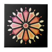 FARBIGE BLUMENKUNST GESCHENK TOCHTER MUTTER CHEFIN FLIESE (Vorderseite)