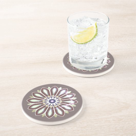 FARBIGE BLUMENKUNST GESCHENK TOCHTER MUTTER CHEFIN GETRÄNKEUNTERSETZER (Seite)