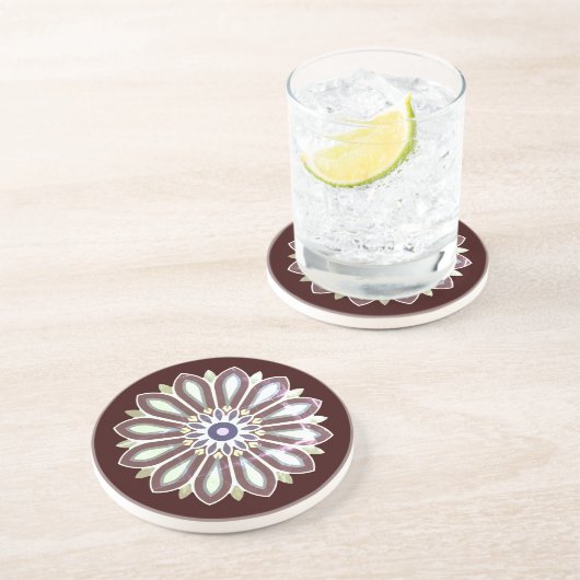 FARBIGE BLUMENKUNST GESCHENK TOCHTER MUTTER CHEFIN GETRÄNKEUNTERSETZER (Seite)