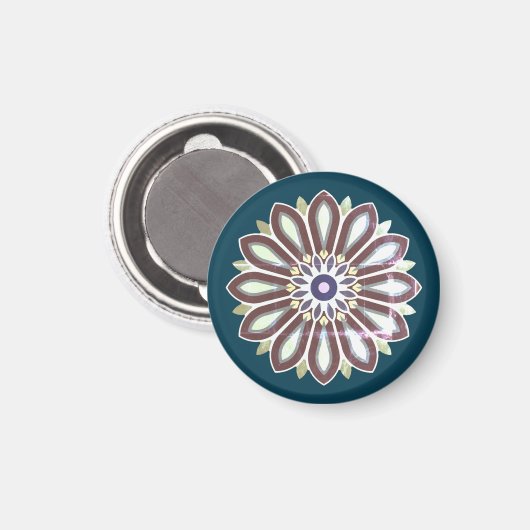 FARBIGE BLUMENKUNST GESCHENK TOCHTER MUTTER CHEFIN MAGNET (Vorderseite/Rückseite)