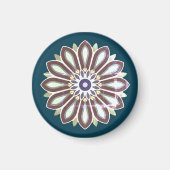 FARBIGE BLUMENKUNST GESCHENK TOCHTER MUTTER CHEFIN MAGNET (Vorne)
