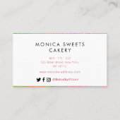 Farbige Blumenlogos, Sonderbackwaren Visitenkarte (Rückseite)