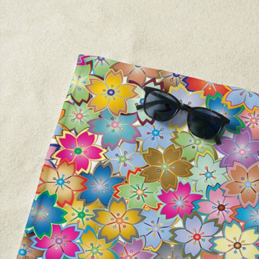 Farbige Blumenmuster Badetücher Strandtuch (Beispiel)