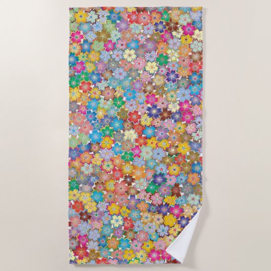 Farbige Blumenmuster Badetücher Strandtuch (Vorderseite)
