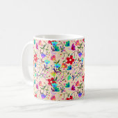 Farbige Blumenmuster-Blätter Foliage Kaffeetasse (Vorderseite Links)