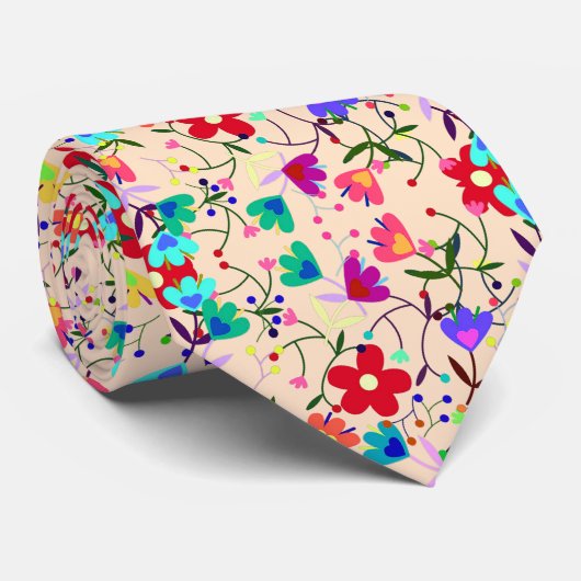 Farbige Blumenmuster-Blätter Foliage Krawatte (Gerollt)