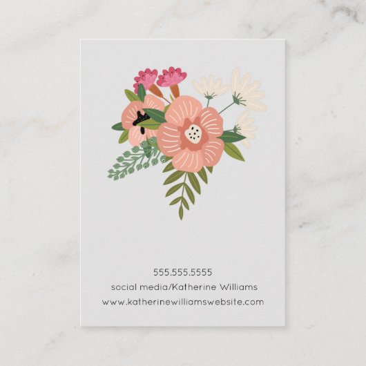 Farbige Blumenmuster Boho Earring Display Visitenkarte (Rückseite)