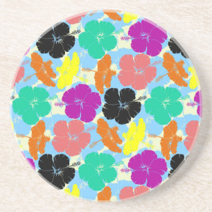 Farbige Blumenmuster Design Getränkeuntersetzer