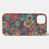 Farbige Blumenmuster im Cartoon-Stil Case-Mate iPhone Hülle (Rückseite (Horizontal))