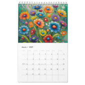 Farbige Blumenmuster Kalender (Mär 2027)