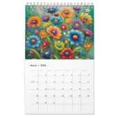 Farbige Blumenmuster Kalender (Mär 2026)