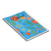 Farbige Blumennotizbuch Notizblock (Rechte Seite)