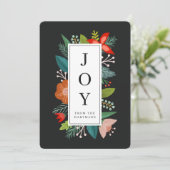 Farbige Blumenrahmen | Freude | Urlaub Feiertagskarte (Stehend Vorderseite)