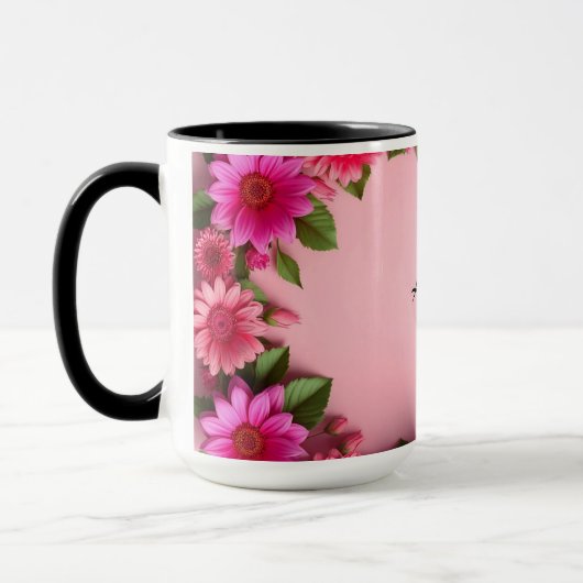 Farbige Blumenrahmen Tasse (Links)