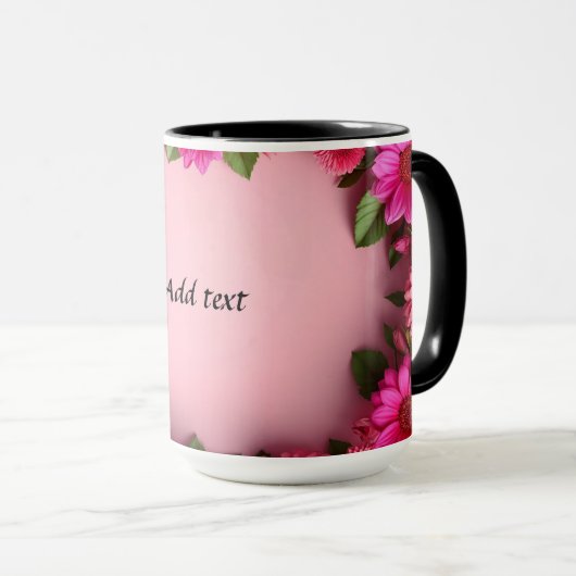 Farbige Blumenrahmen Tasse (VorderseiteRechts)