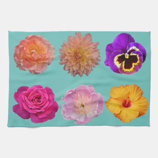 Farbige Blumenschrift Geschirrtuch (Horizontal)