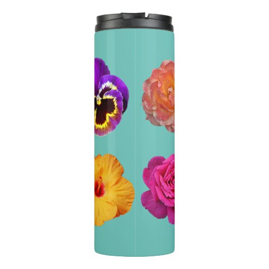 Farbige Blumenschrift Thermosbecher (Rückseite)