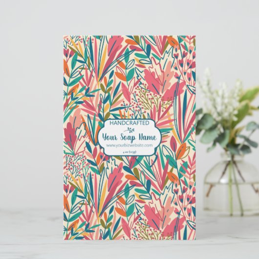 Farbige Blumenseife Papier Blatt - Satin (Stehend Vorderseite)