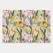 Farbige Blumenspalte und Sonnenblumen Geschenkpapier Set (Vorderseite 3)