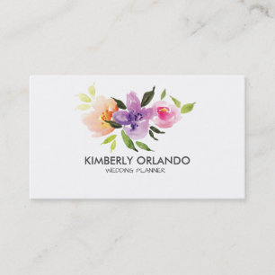 Farbige Blumenstrauß-Aquarelle Visitenkarte